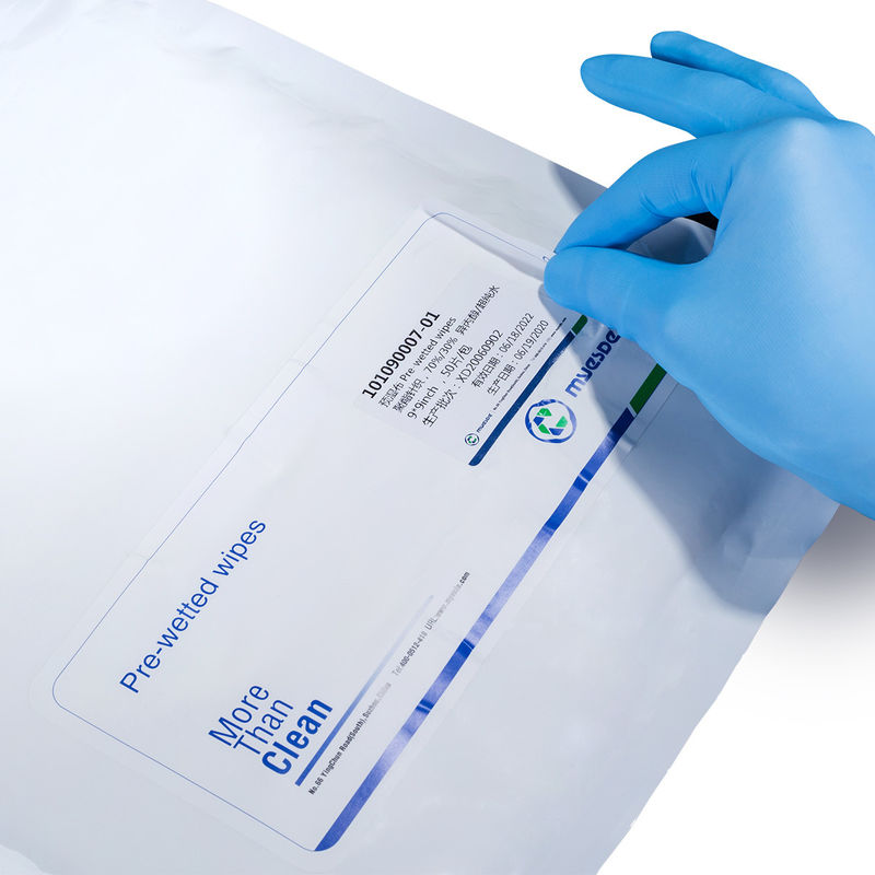 Sealed Edge Sterile Pre Wetted Wiper Laundered Polyester Knit IPA Wipes For Electronics
