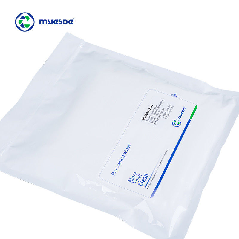 Sealed Edge Sterile Pre Wetted Wiper Laundered Polyester Knit IPA Wipes For Electronics