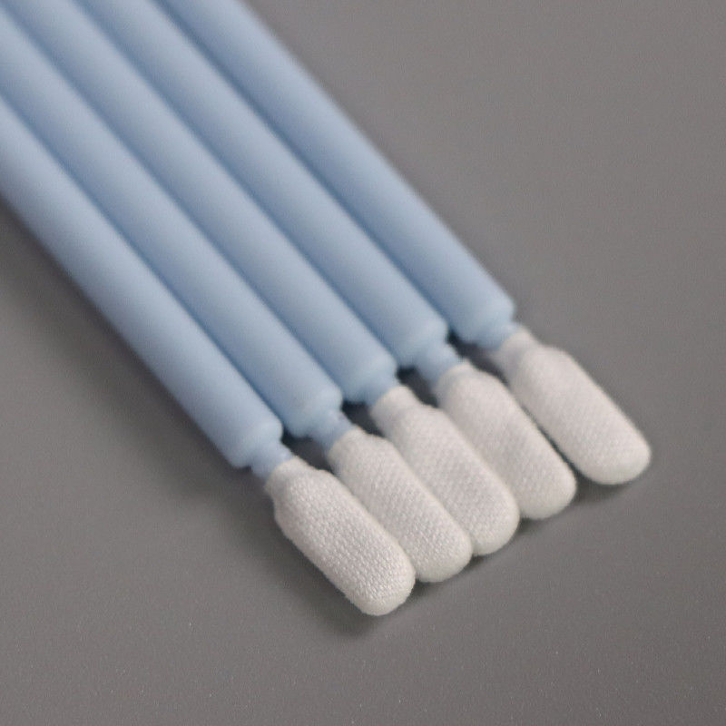 Round Head Cleanroom Swab Polypropylene Small Cotton Buds Microfiber Swabs For Semiconductor