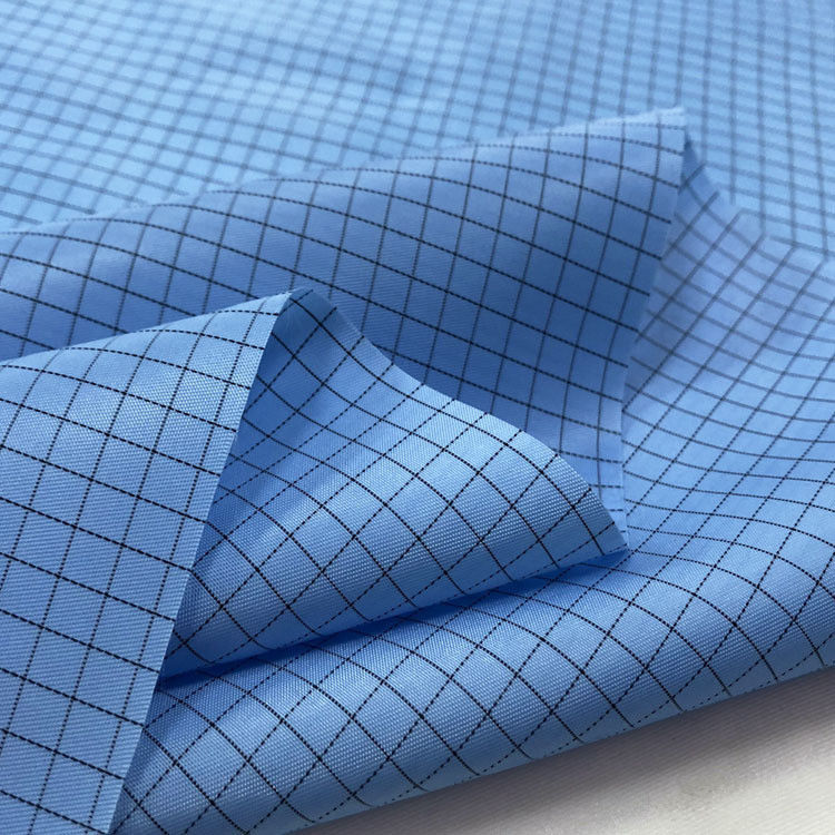 Cleanroom Lint Free Polyester ESD Safety Anti Static Fabric For Lab Clothing