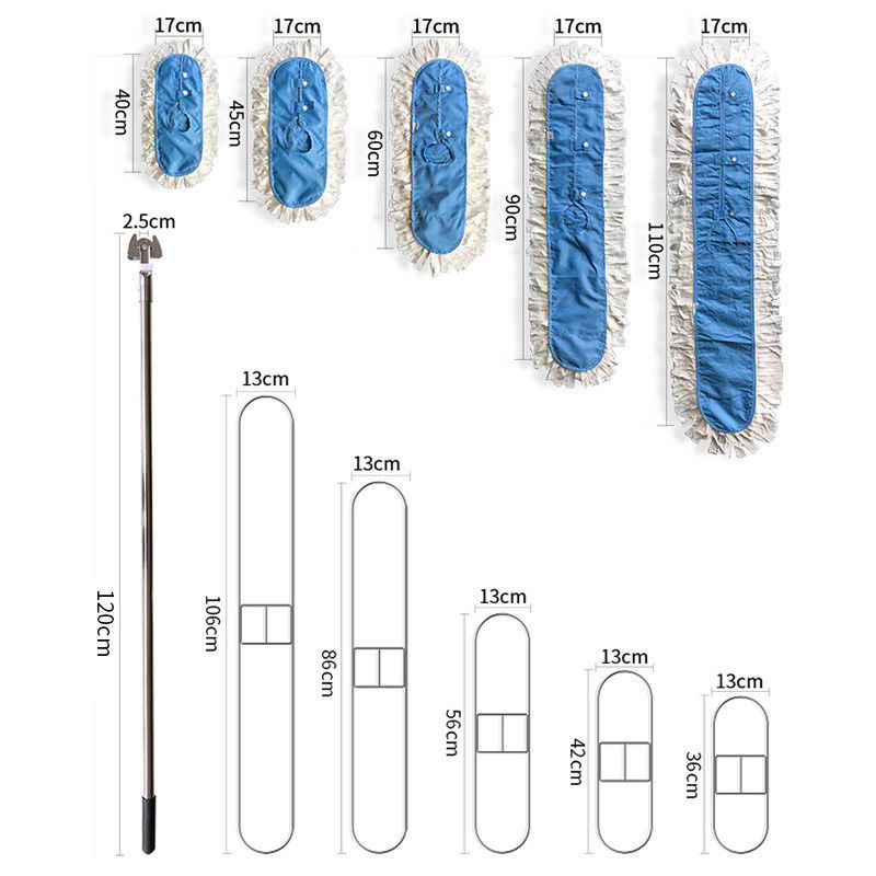 Clean Room Use Lint Free Floor Cleaning Replaceable Flat Square Anti-static Microfiber Mop ESD Cleanroom Mops
