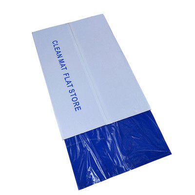 24'' x 36'' White blue sticky tile mat adhesive felt pe film sticky mat for critical environment entry point
