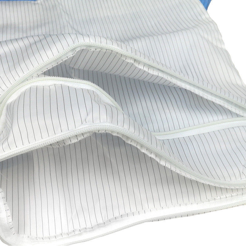 Three Layers Ziplock Blue Anti-static Lint Free Anti Static ESD Polyester Cleanroom Bag With Zipper