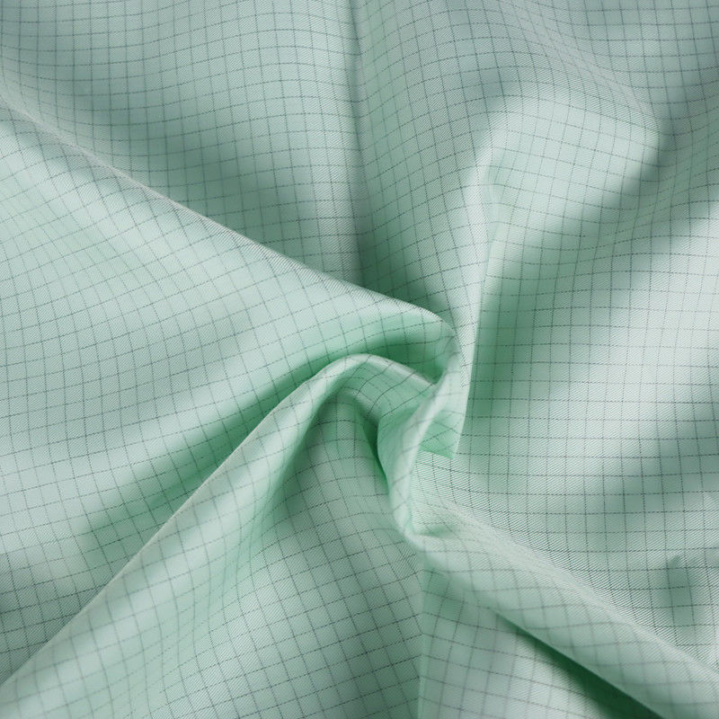 98% Polyester  2% Carbon Fiber 5mm Conductive Grid ESD Fabric Green