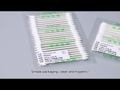 Botões longos aguçados dobro do algodão do ponto afiado do cotonete da sala de limpeza